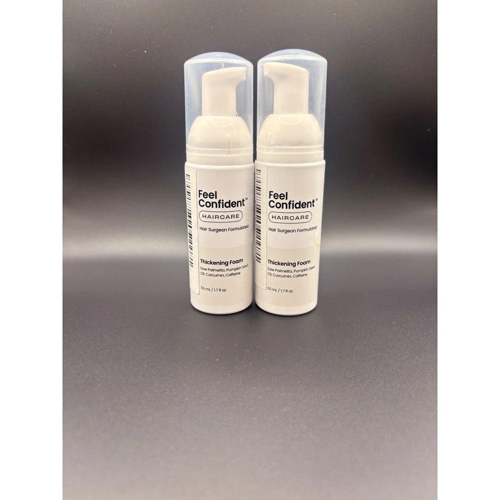 Feel Confident Haircare Thickening Foam 2 Pack 1.7oz Saw Palmetto Caffeine
